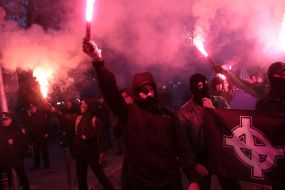 Participants of March of glory of the Ukrainian Insurgent Army
