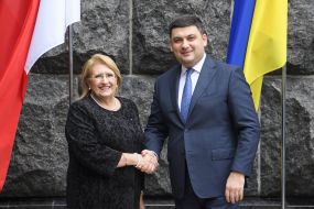 Petr Poroshenko and Marie-Louise Coleiro Preca