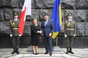 Petr Poroshenko and Marie-Louise Coleiro Preca