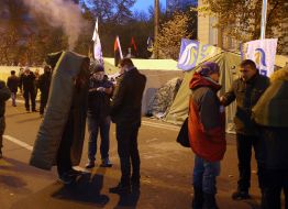 Participants of the rally near the VRU