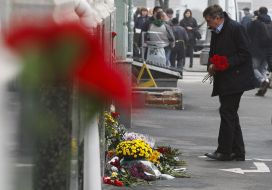 Flowers on the site of the accident