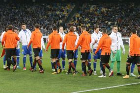 FC Shakhtar players (Donetsk) and FC "Dynamo"