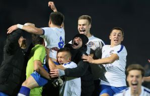 FC Lviv players are happy to win