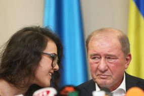 Ilmi Umerov with his daughter Ayshe