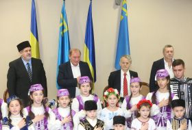 Refat Chubarov, Ilmi Umerov, Mustafa Dzhemilev and Akhtem Chygoges