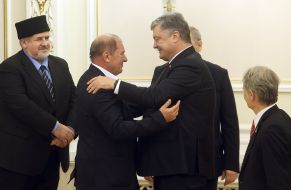 Petro Poroshenko, Ilmi Umerov, Refat Chubarov
