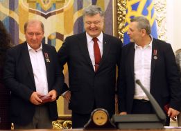 Petro Poroshenko, Ilmi Umerov and Akhtem Chiogoz