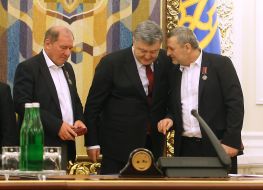 Petro Poroshenko, Ilmi Umerov and Akhtem Chiogoz