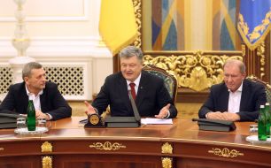 Petro Poroshenko, Ilmi Umerov and Akhtem Chiogoz
