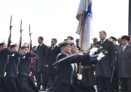 Laying flowers to the Tomb of the Unknown Soldier