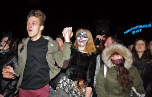 Participants of the festival "ZombieFEST"