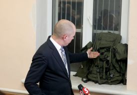 Backpack on the window