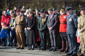 Participants of the ceremony commemorating the dead