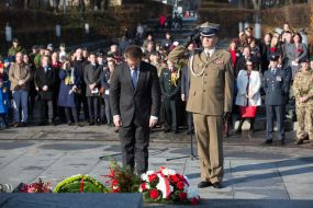 Participants of the ceremony commemorating the dead