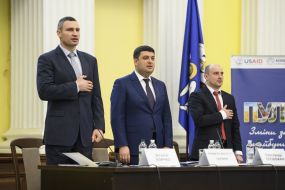 Vitali Klitschko, Vladimir Groisman and Alexander Slobozhan
