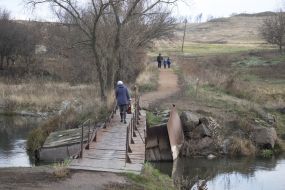 Bridge across the river in the Granitne village