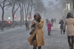 The first snow in Zaporozhye