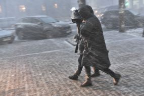 The first snow in Zaporozhye