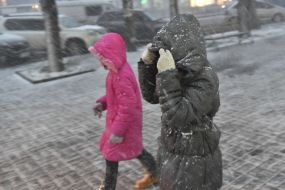 The first snow in Zaporozhye