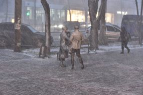 The first snow in Zaporozhye
