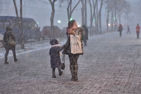 The first snow in Zaporozhye