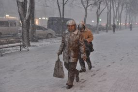 The first snow in Zaporozhye