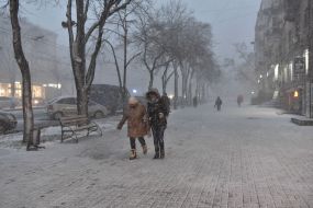 The first snow in Zaporozhye
