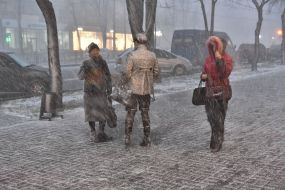 The first snow in Zaporozhye