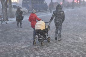 The first snow in Zaporozhye