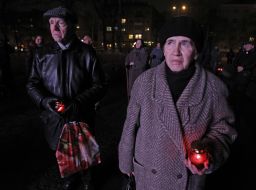 Участники мероприятий по случаю Дня памяти жертв Голодомора