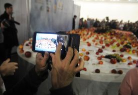 A huge vegetarian cake