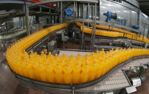 Bottles with carbonated drink "Fanta"