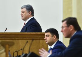 Petr Poroshenko, Vladimir Groysman and Yuri Lutsenko