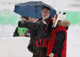 Photographers during the match