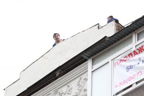 Mikheil Saakashvili on the roof