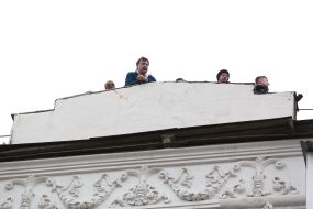 Mikheil Saakashvili on the roof