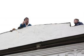 Mikheil Saakashvili on the roof