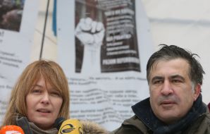 Mikheil Saakashvili with his wife Sandra