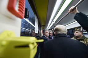 Petro Poroshenko in Electro Bus "Electron"