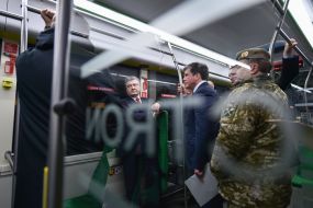 Petro Poroshenko in Electro Bus "Electron"