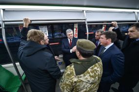 Petro Poroshenko in Electro Bus "Electron"