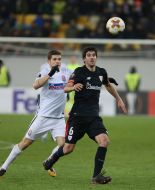 The game moment between FC "Zarya" and FC "Athletic"