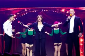 Evgeny Koshevoy, Vladimir Zelensky and Elena Kravets