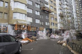 Work on the facade insulation