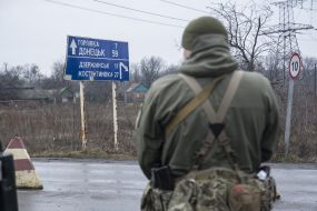 Border guard at point