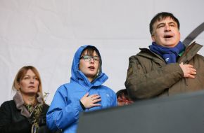 Mikheil Saakashvili and his son Nikoloz