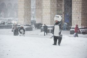 Snowfall in Kiev
