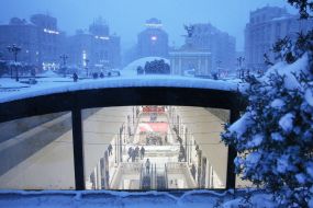 Snowfall in Kiev