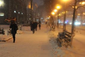 Snowfall in Kiev