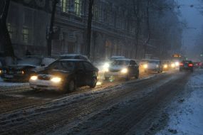 Snowfall in Kiev